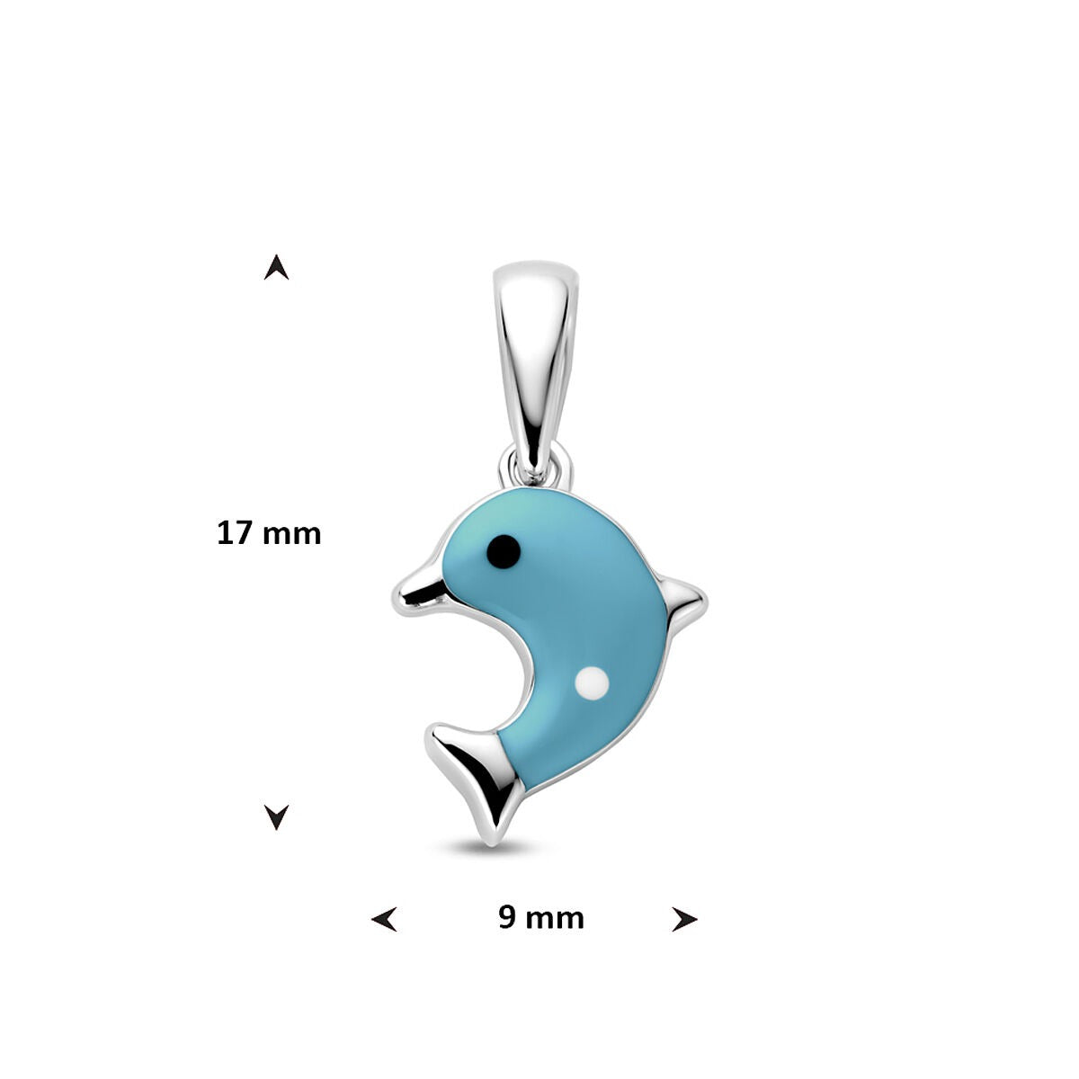 Silberner Kinderanhänger Delfin – rhodiniertes 925er Silber mit Emaille