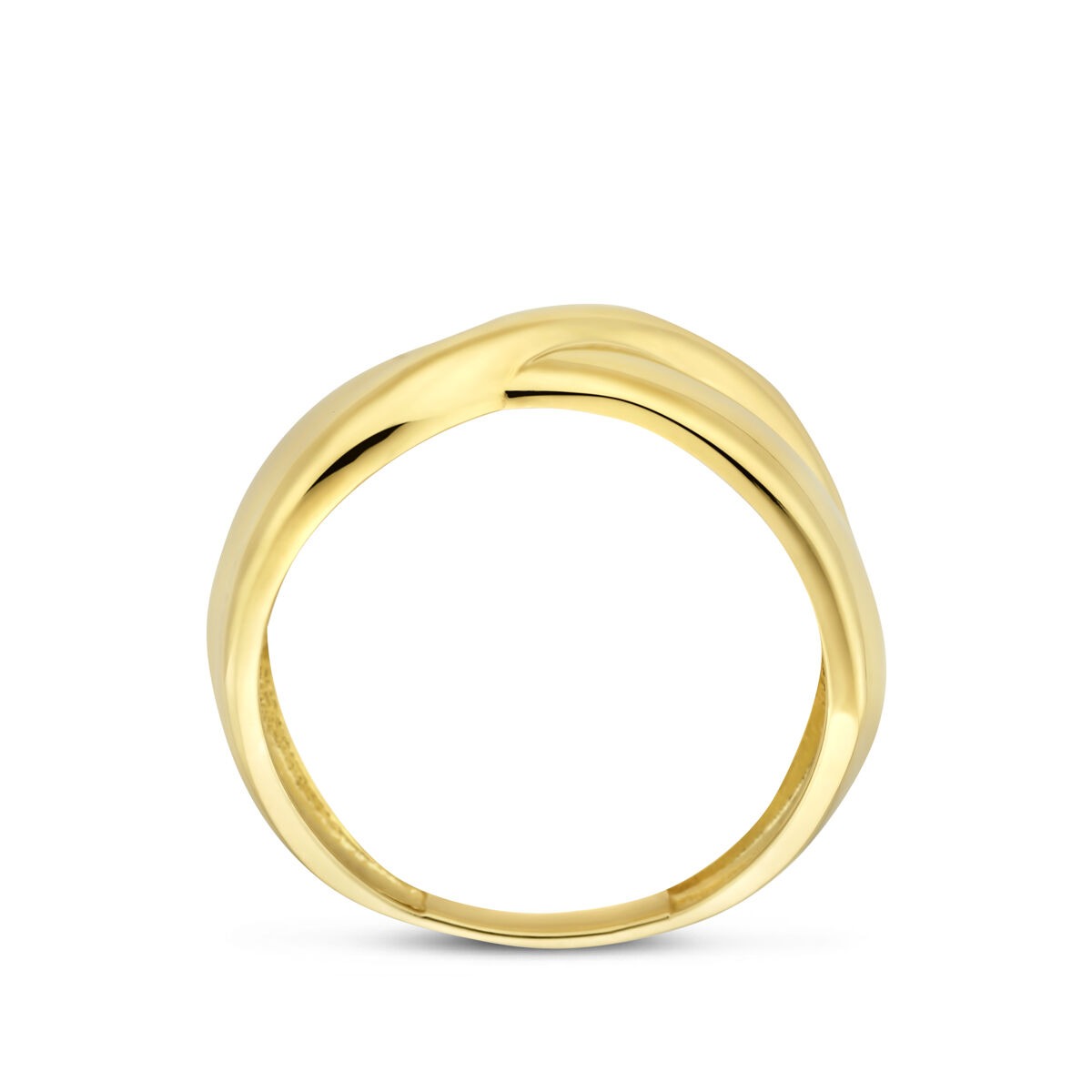 14k Gelbgold Damenring mit breiter Bandschiene von 8,5 mm