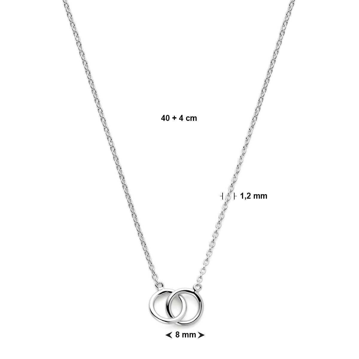 Damenhalskette aus Silber mit Kreisen – rhodiniertes Anker-Collier