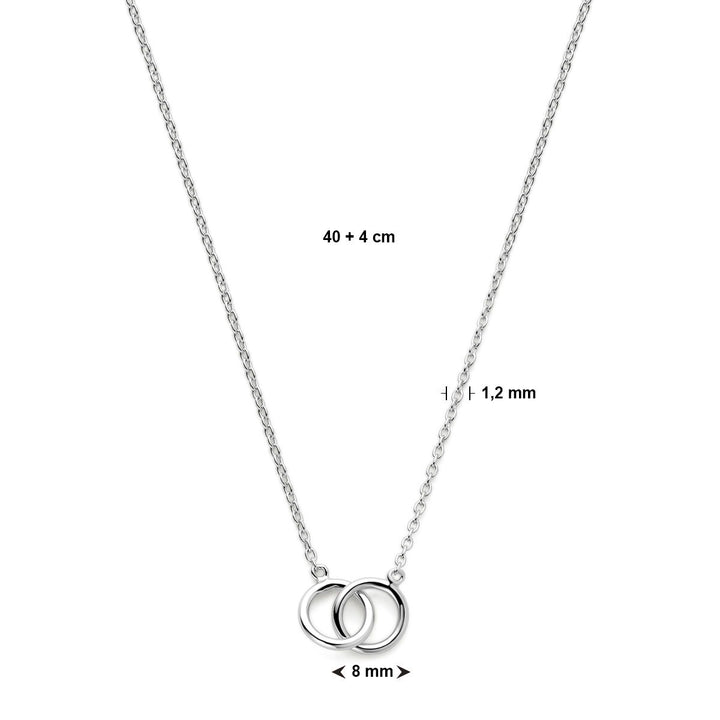 Halskette Kreise 40 + 4 cm Silber rhodiniert