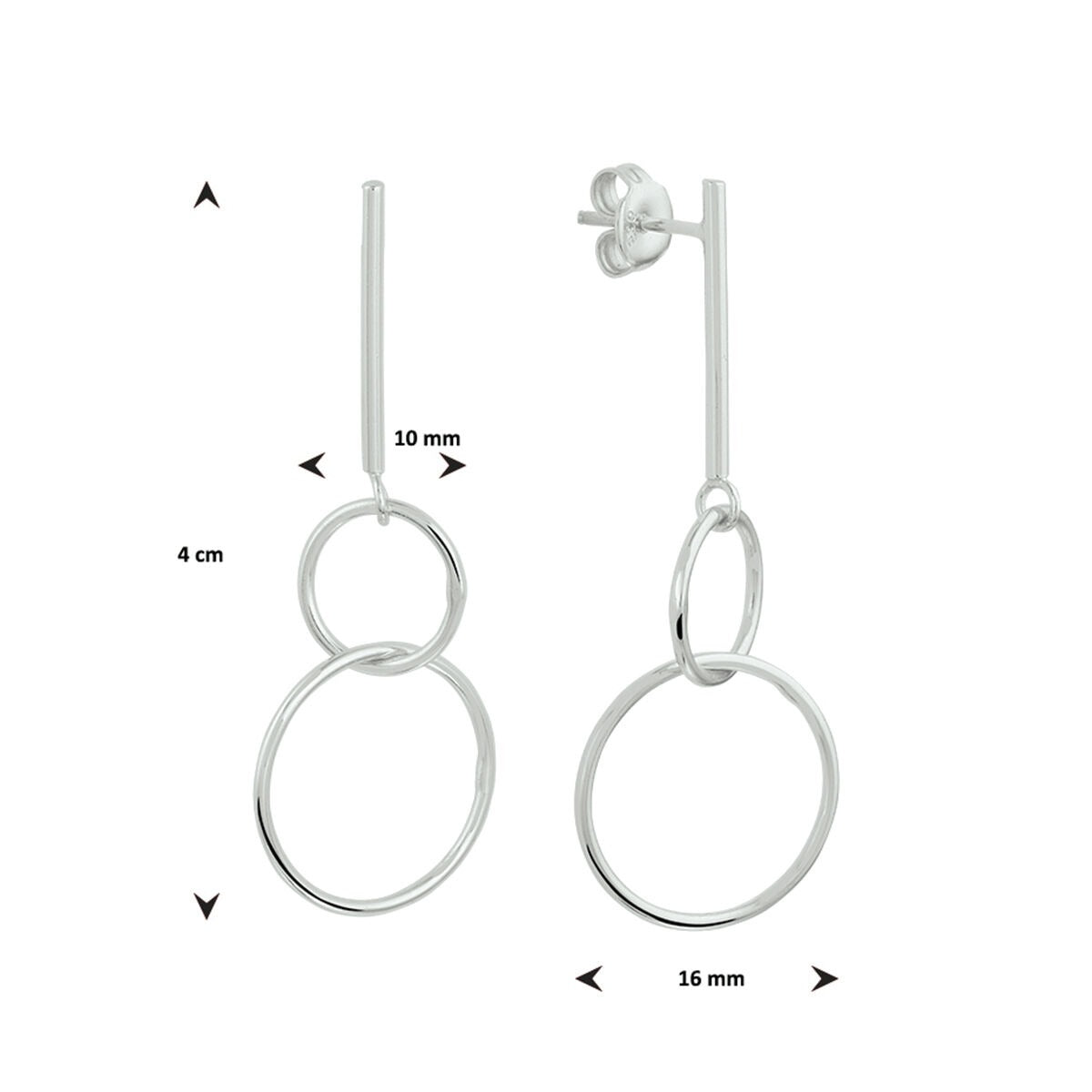Silberne Ohrhänger mit Doppelring