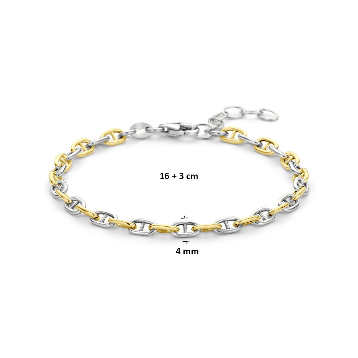 Vergoldetes und rhodiniertes 925er Silber Marinearmband