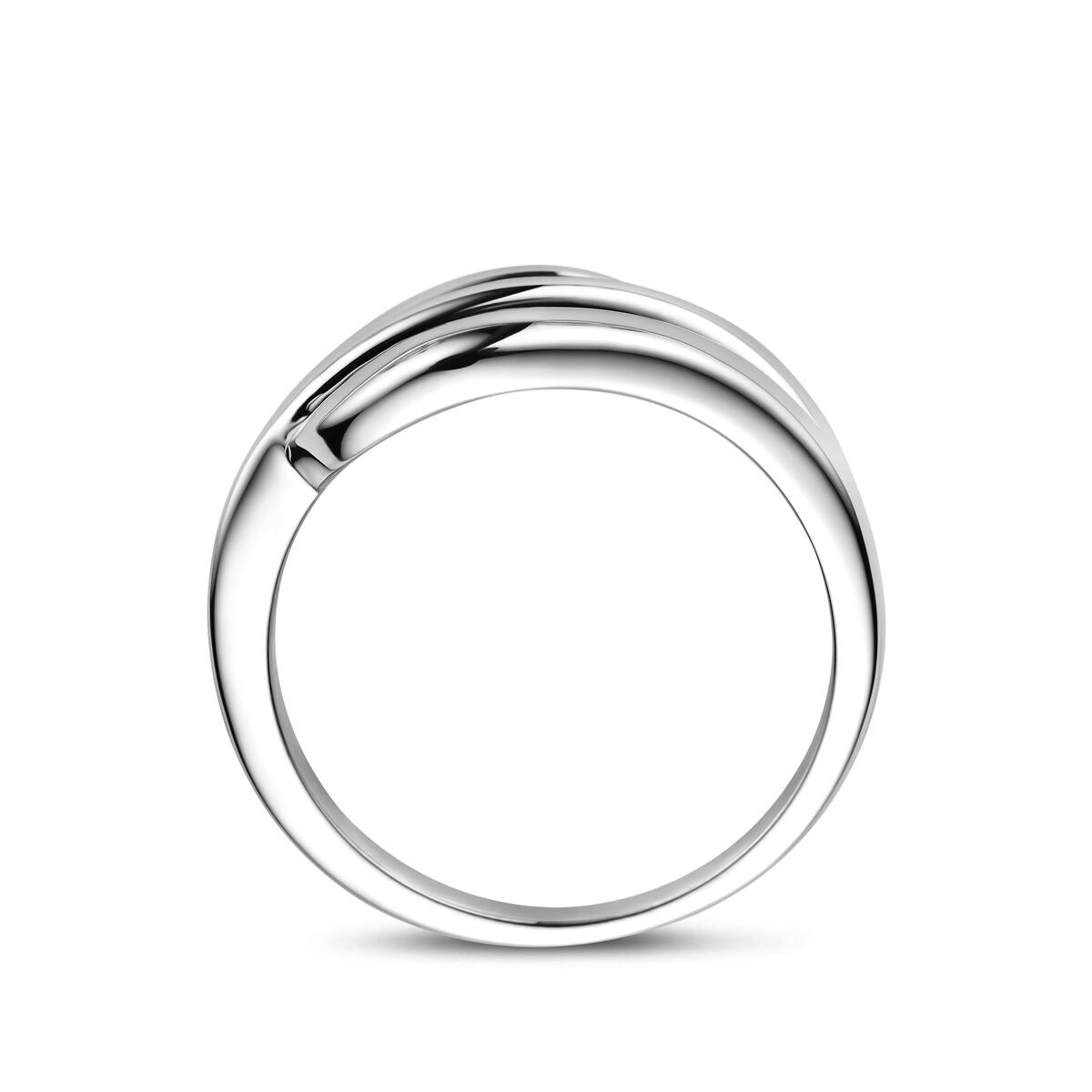 Damenring aus rhodiniertem Silber – 11 mm breit