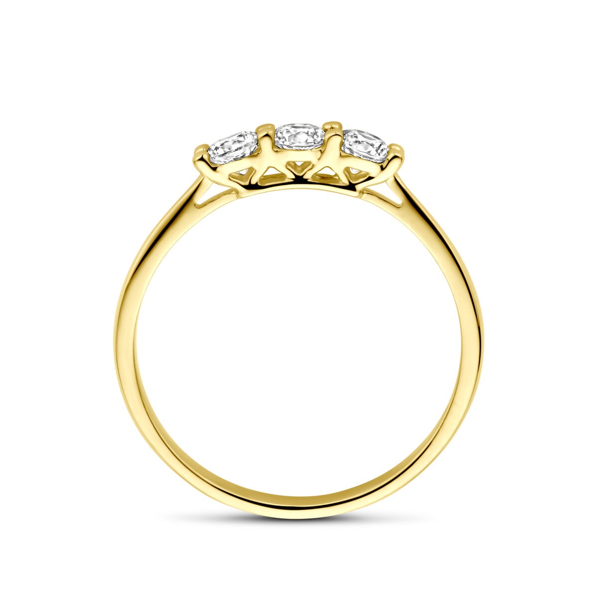 Goldener Damenring mit Zirkonia – 14k Gelbgold