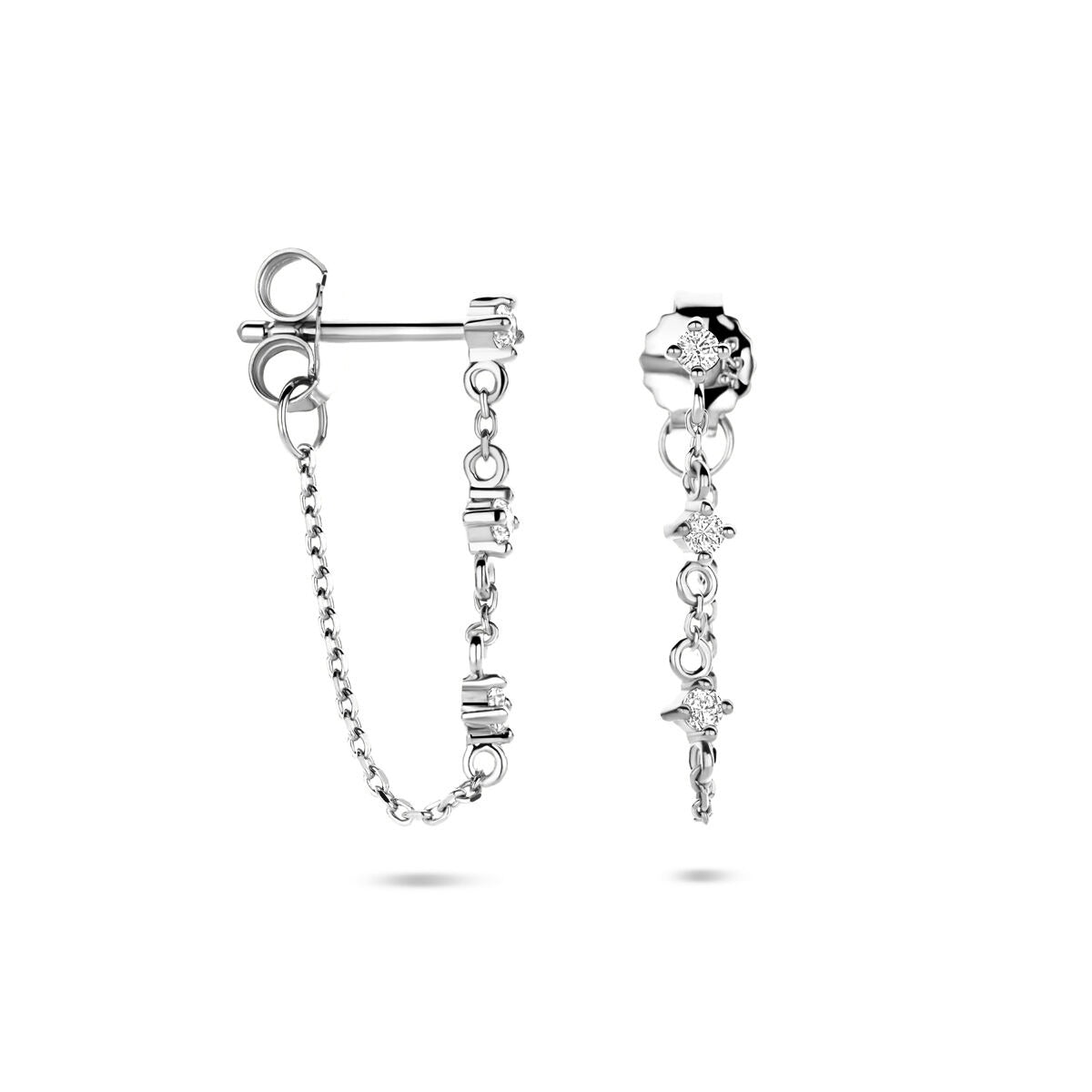 Rhodinierte Silberohrringe mit Zirkonia – funkelnde Finesse