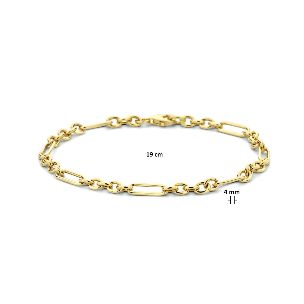 9 Karat gelbe Ankerarmband 19 cm