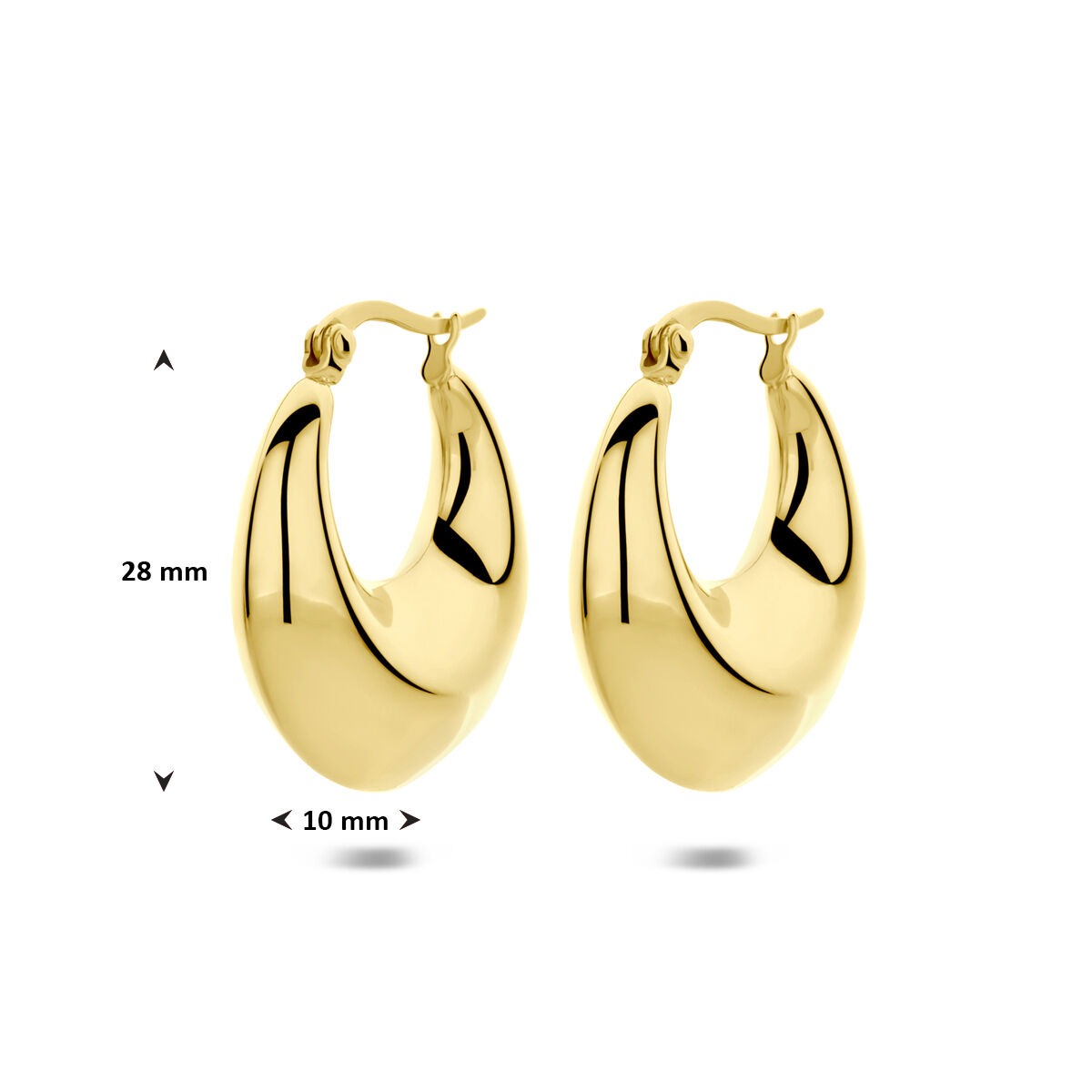 Goldfarbene Stahl-Ohrringe 28x10mm