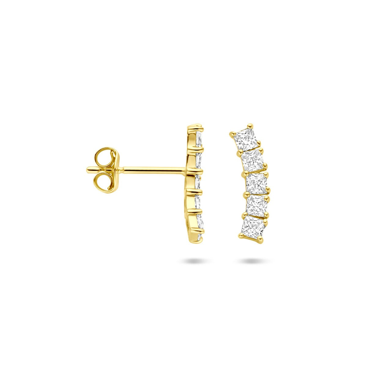 14 Karat Gold Ohrstecker mit Zirkonia – 12 mm