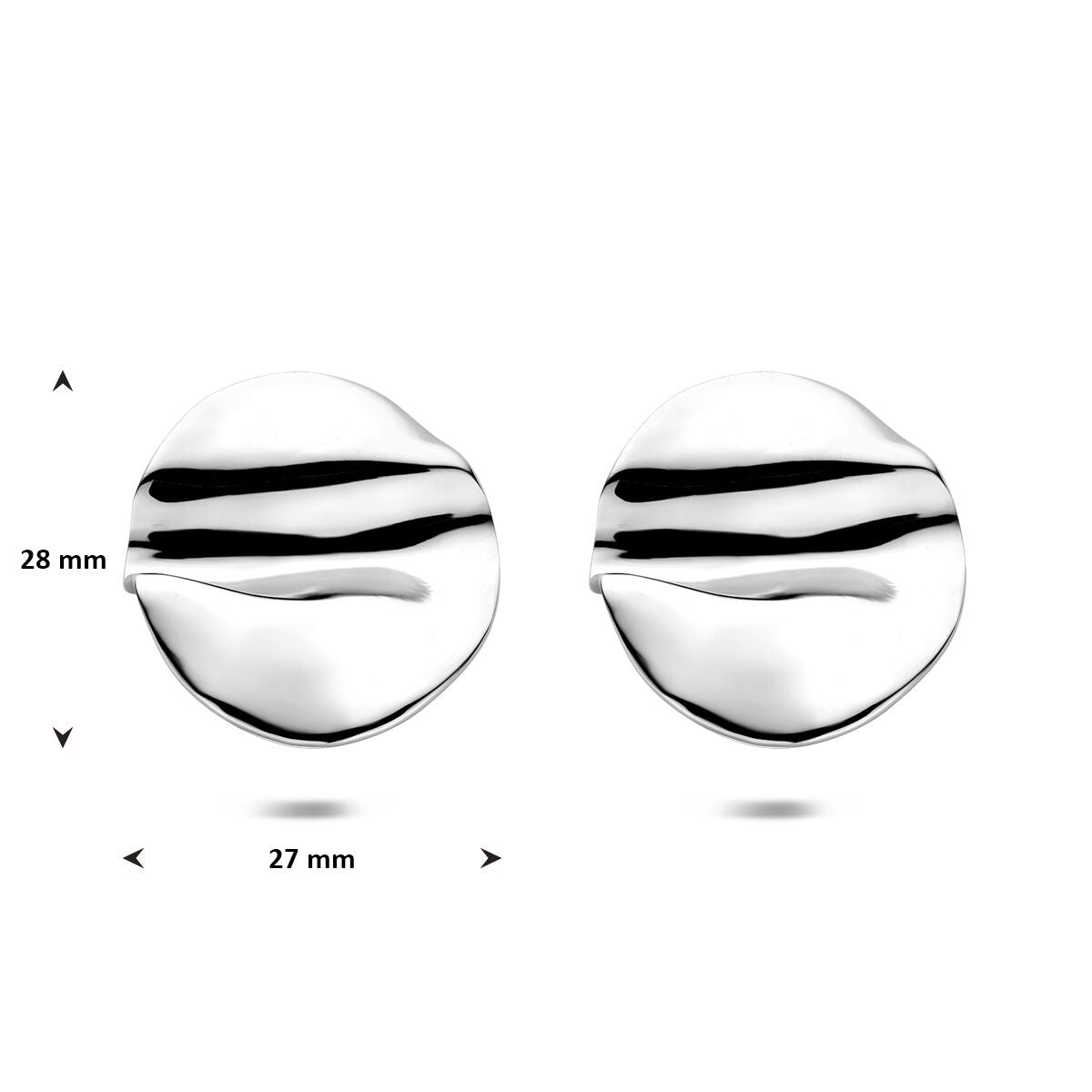 Ohrstecker aus Stahl, silberfarben, 28x27mm