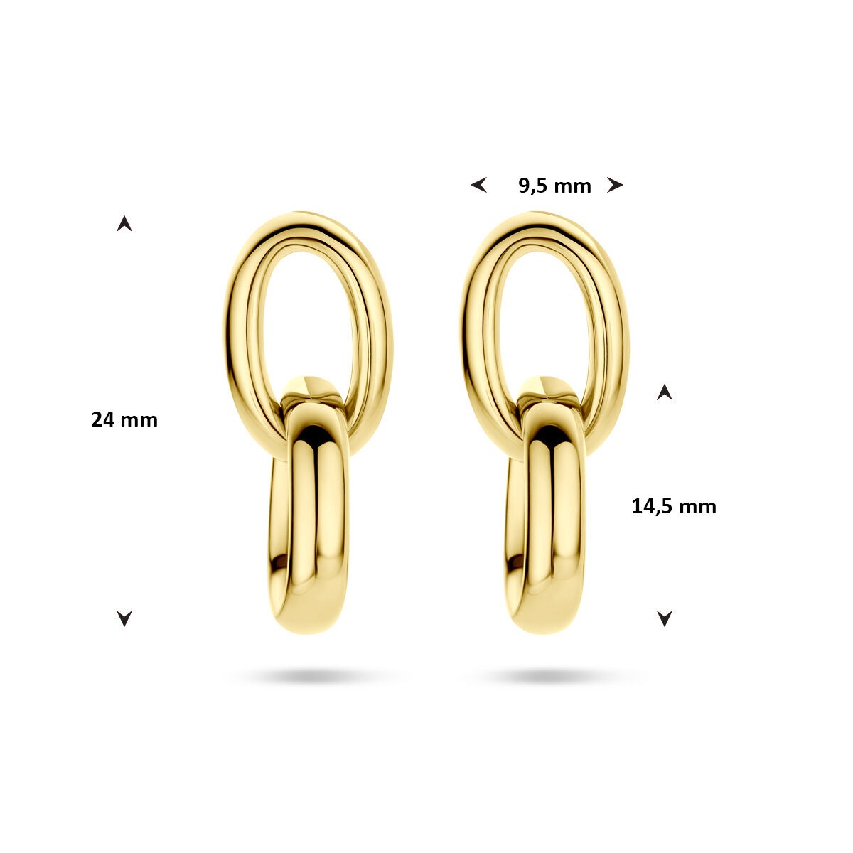 Goldohrringe 14K Gelbgold 24 mm