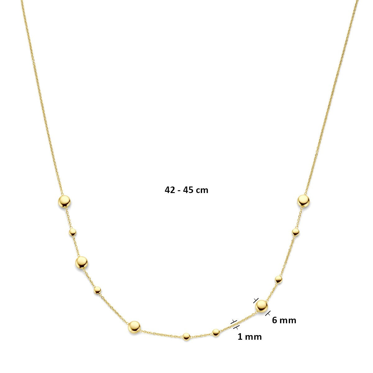 Halskette 42 - 45 cm 14K Gelbgold