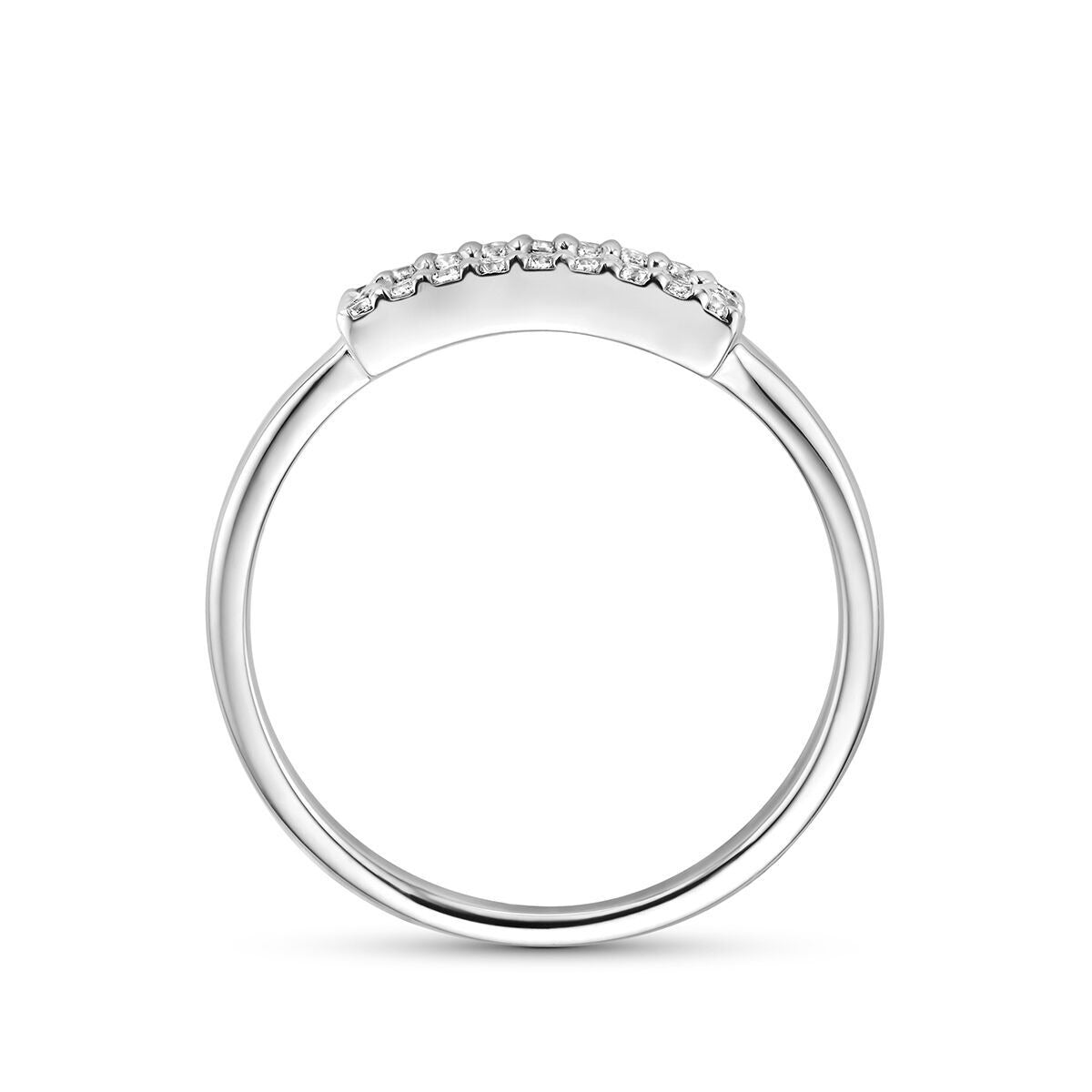 Rhodinierter Ring aus 925er Silber mit Zirkonia