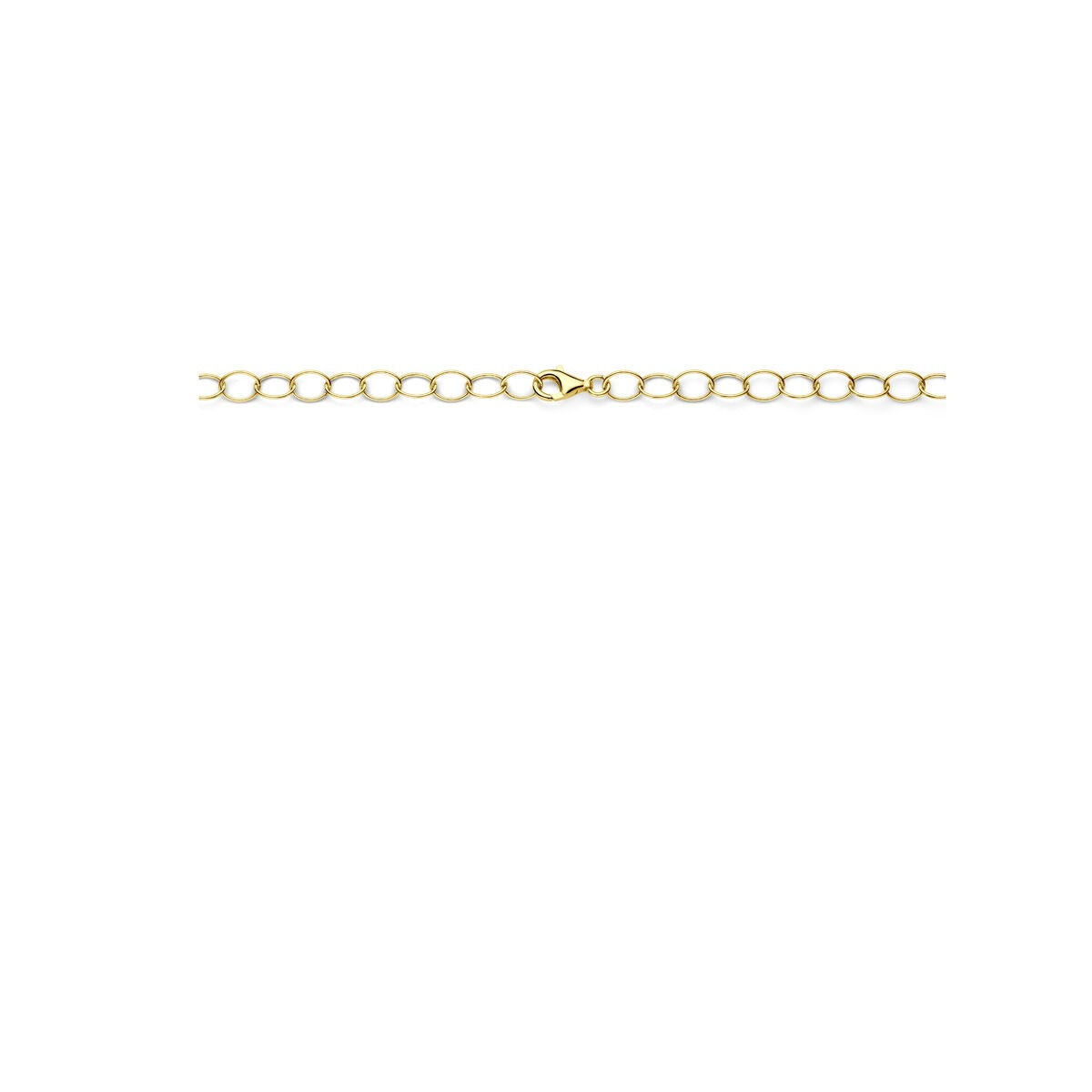 Vergoldete Silberhalskette für Damen mit breiten Ankergliedern 11 mm 45 cm 3 Mikron