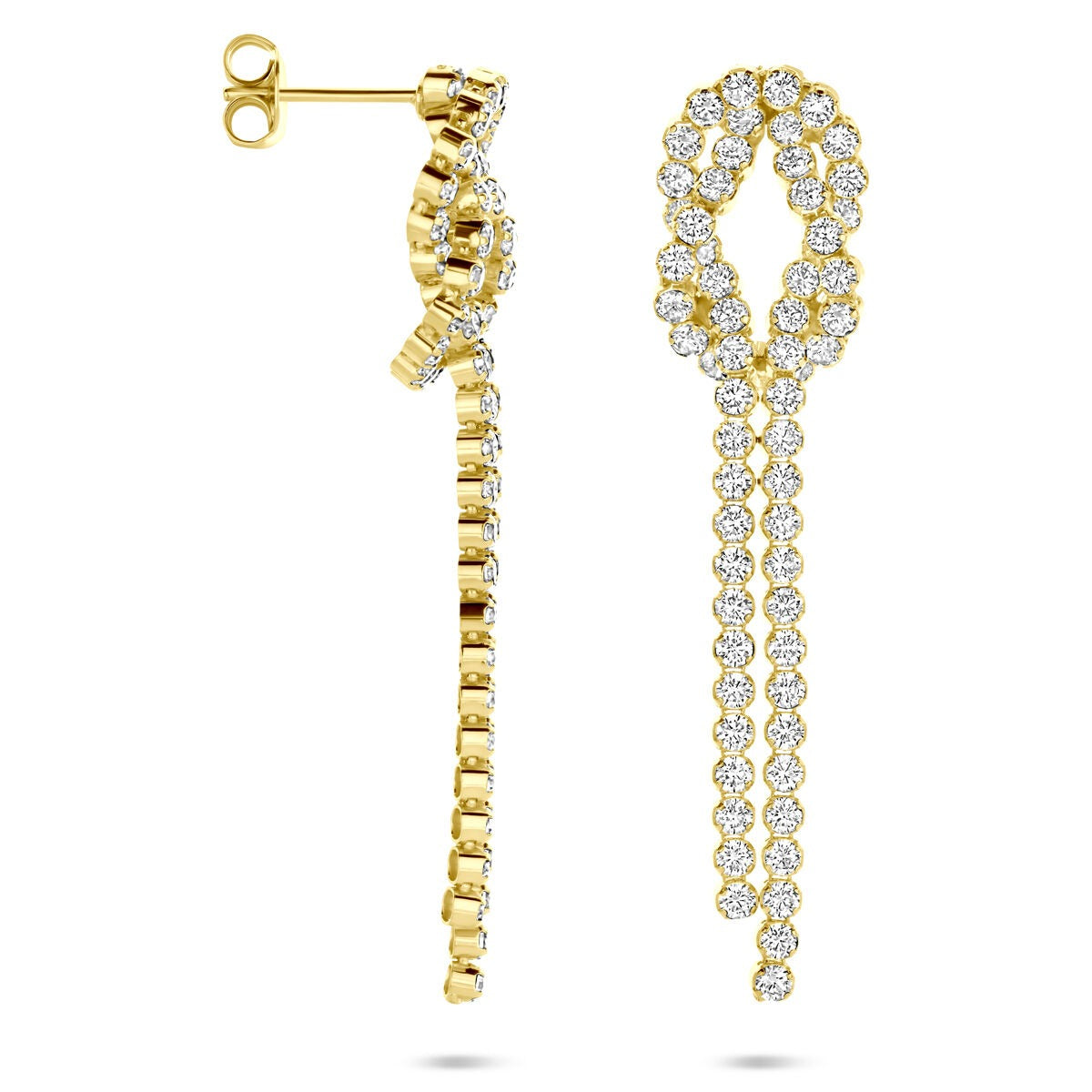Vergoldete silberne Ohrhänger mit Zirkonia – 53 mm