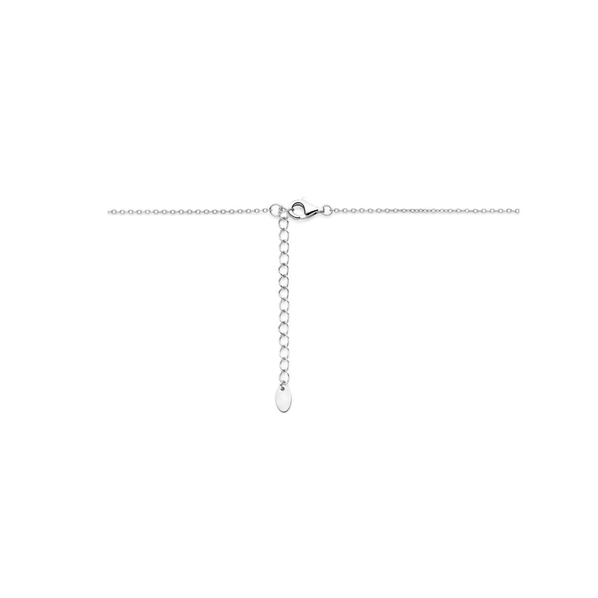 Rhodiniertes Silbercollier mit Zirkonia – Entourage