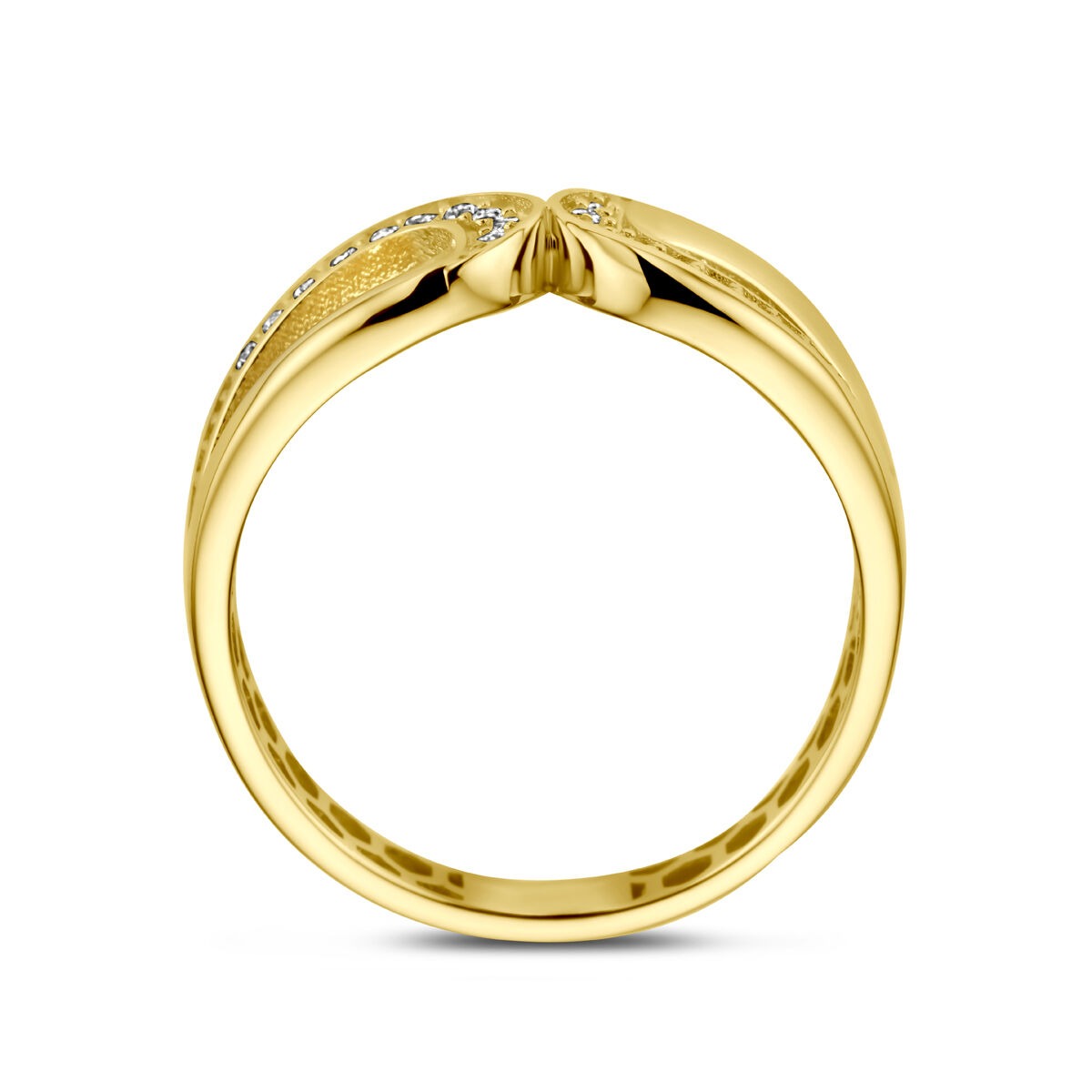 9 Karat Gelbgoldring mit Zirkonia