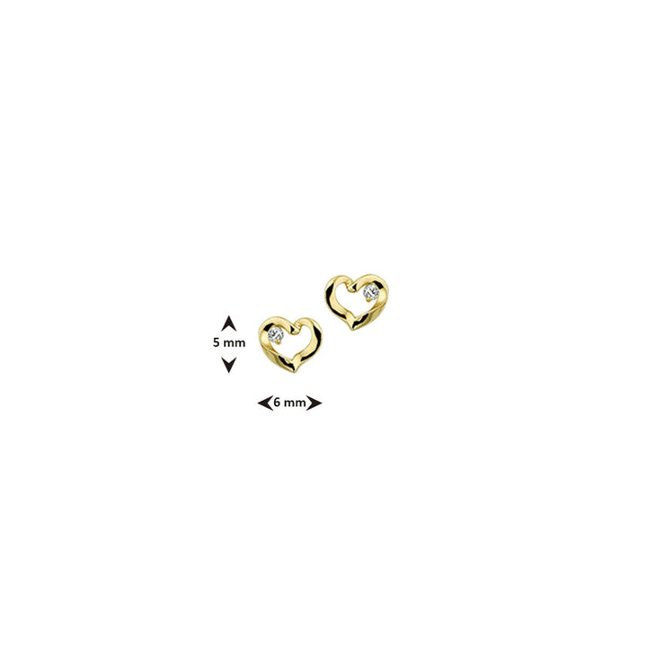 Ohrstecker Herz Zirkonia 14K Gelbgold