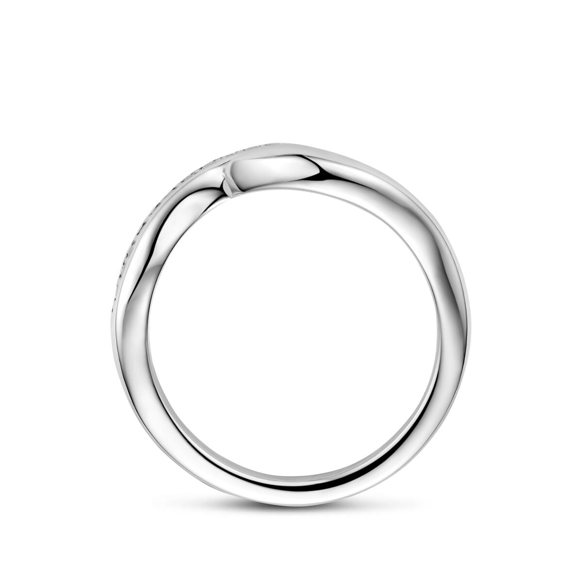 Rhodinierter 925er Silberring mit Zirkonia