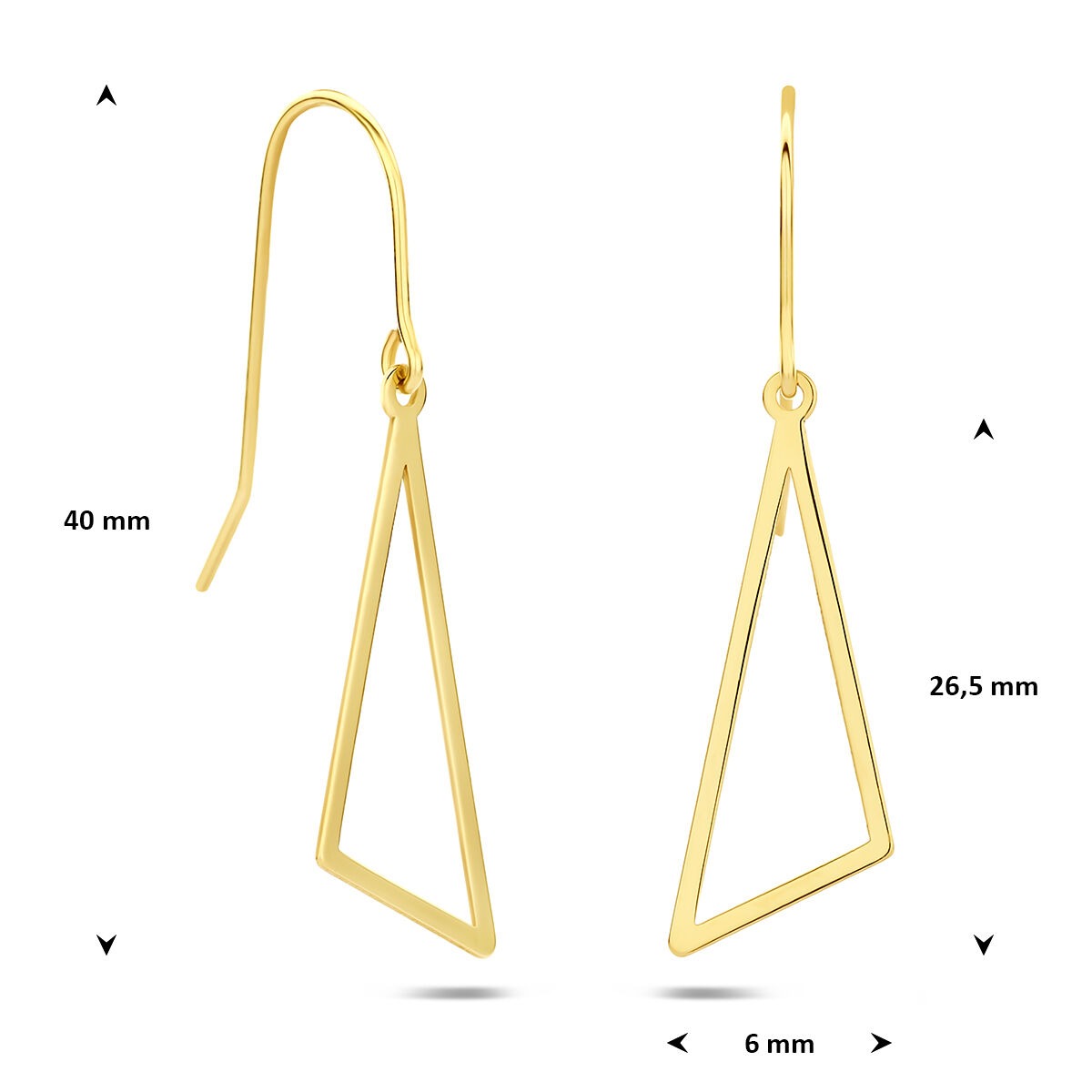 14k Gelbgold Ohrhänger Dreieck