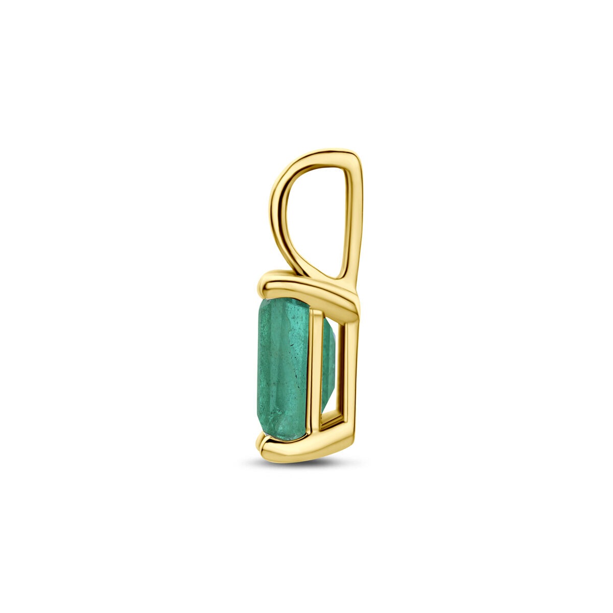 14K Gelbgold-Anhänger mit Smaragd