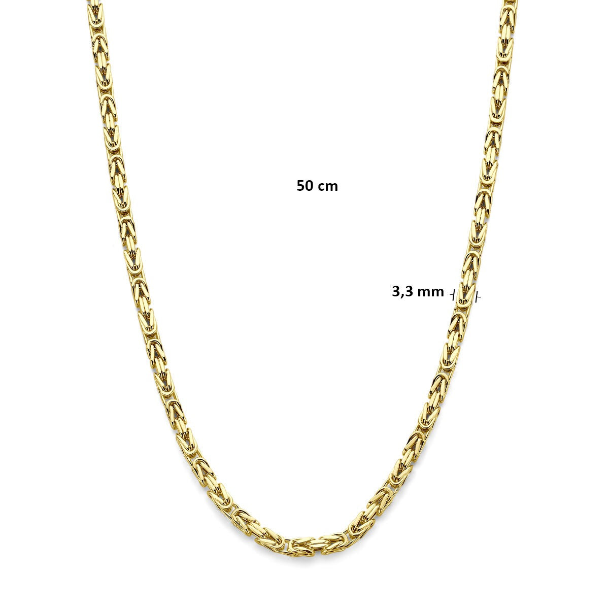 Goldene Herrenhalskette Königskette – 14 Karat Gelbgold