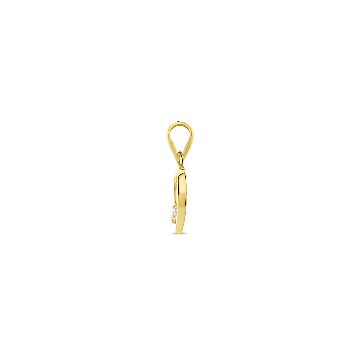 14 Karat Goldanhänger mit Herz und Zirkonia – 13 mm