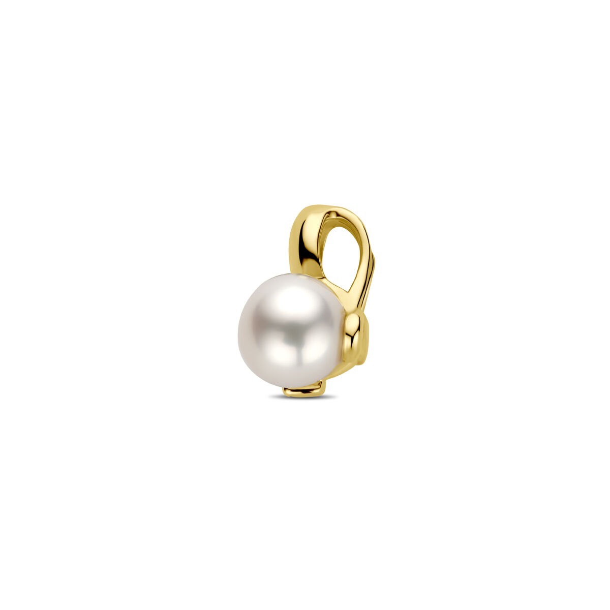 Goldanhänger mit Perle und Diamant 14 Karat 0.02 Karat H SI 11 mm