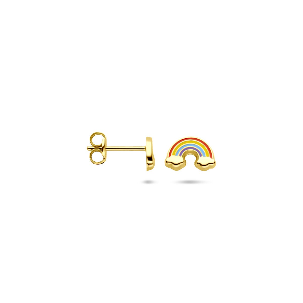 14k Gelbgold Ohrstecker Regenbogen