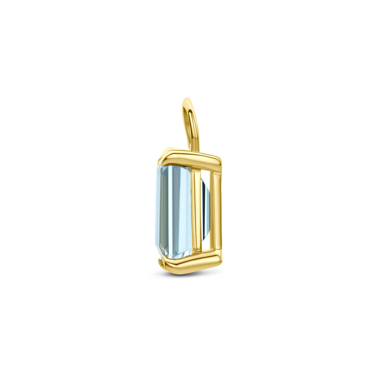 14k Gelbgold Ohrring-Anhänger mit blauem Topas