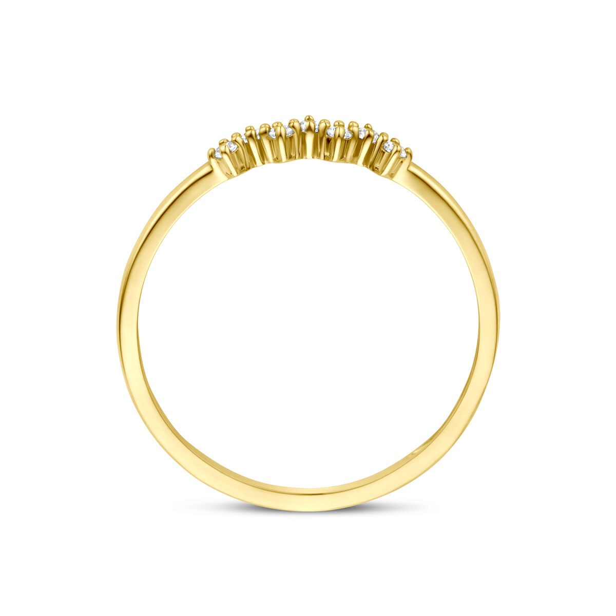 14 Karat Gelbgoldring mit Zirkonia