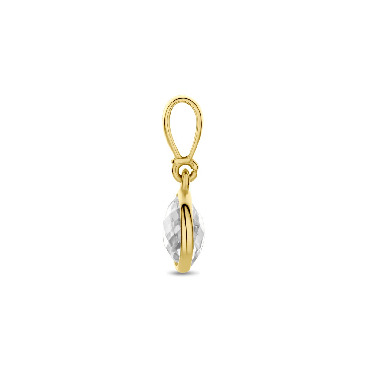 9K Gelbgold-Anhänger mit Zirkonia, rund
