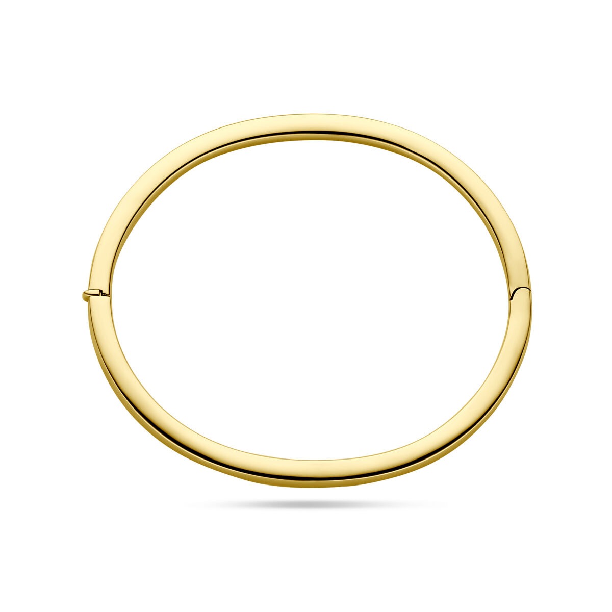 14k Gelbgold Armreif – 4 mm breit, mit Scharnierverschluss