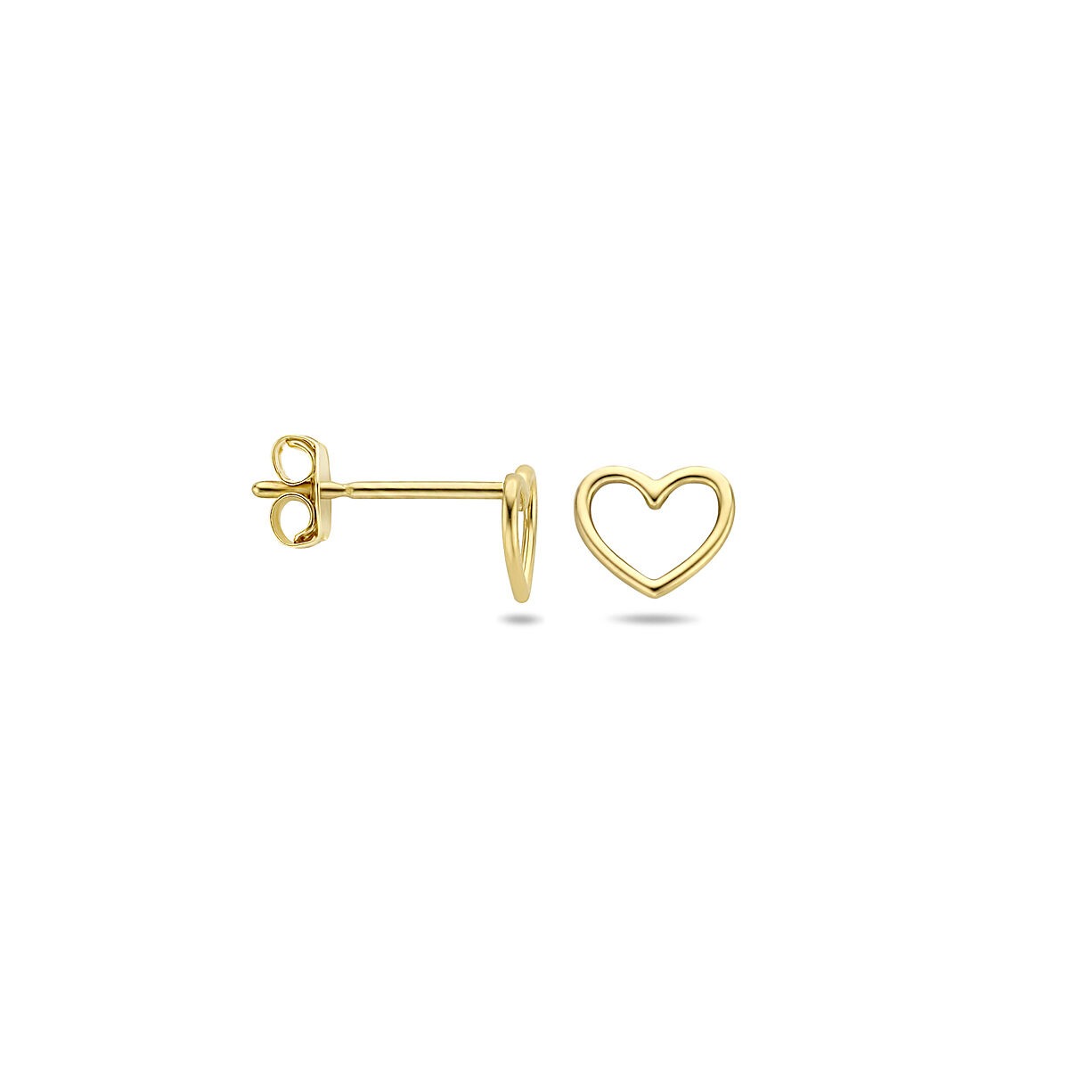 Goldene Herzohrstecker – 9k Gelbgold, 5x5,5 mm