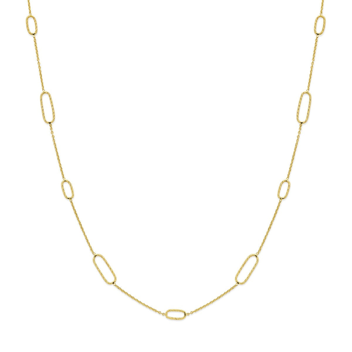 Kette aus 14k Gelbgold mit ovalen Gliedern ohne Anhänger