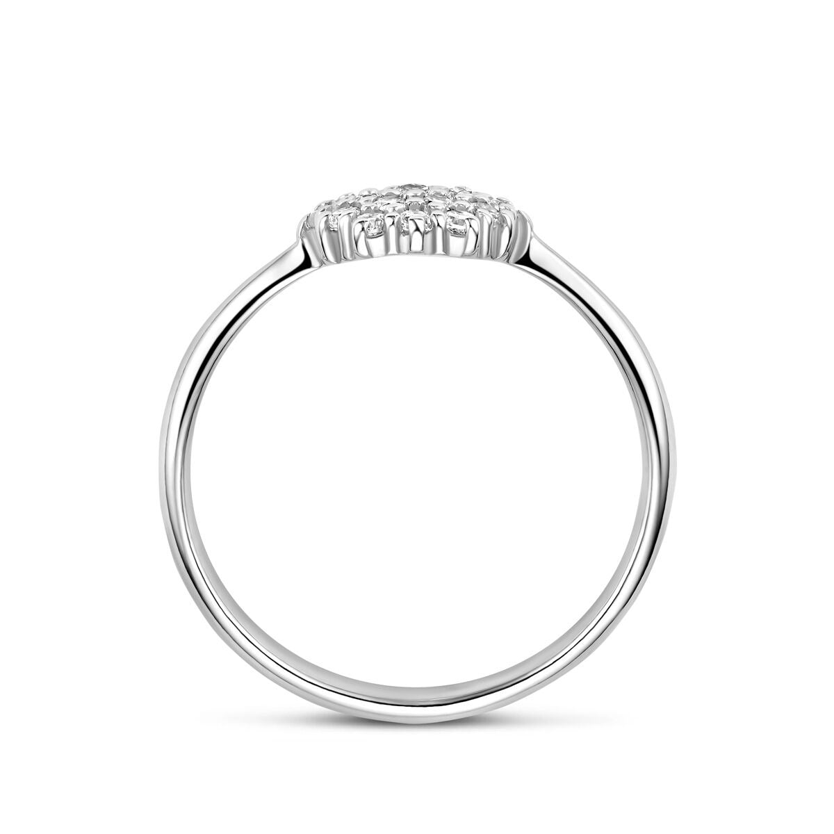 Rhodinierter 925er Silberring mit Zirkonia