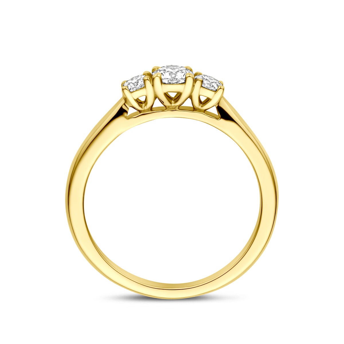14k Gelbgoldring mit 0,45ct Labor-Diamant