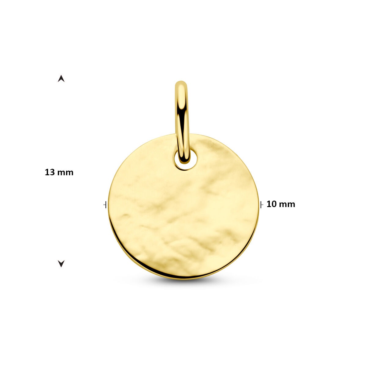 14k Gelbgold runder Gravuranhänger Damen