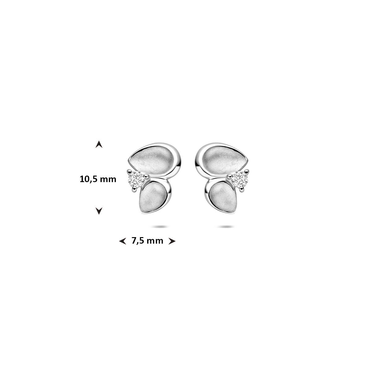 Rhodinierte Ohrstecker aus Silber mit Zirkonia