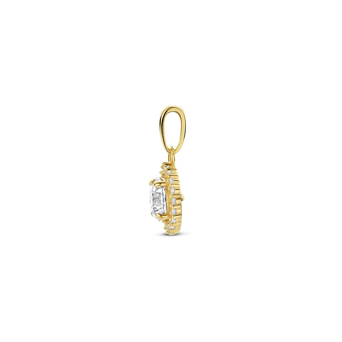 Anhänger Zirkonia Halo 14K Gelbgold