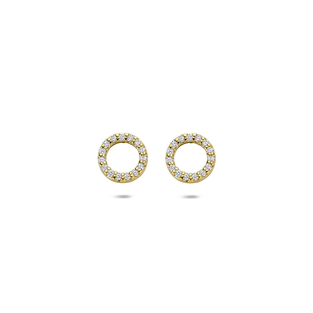 14k Geelgouden oorknoppen met lab grown diamant