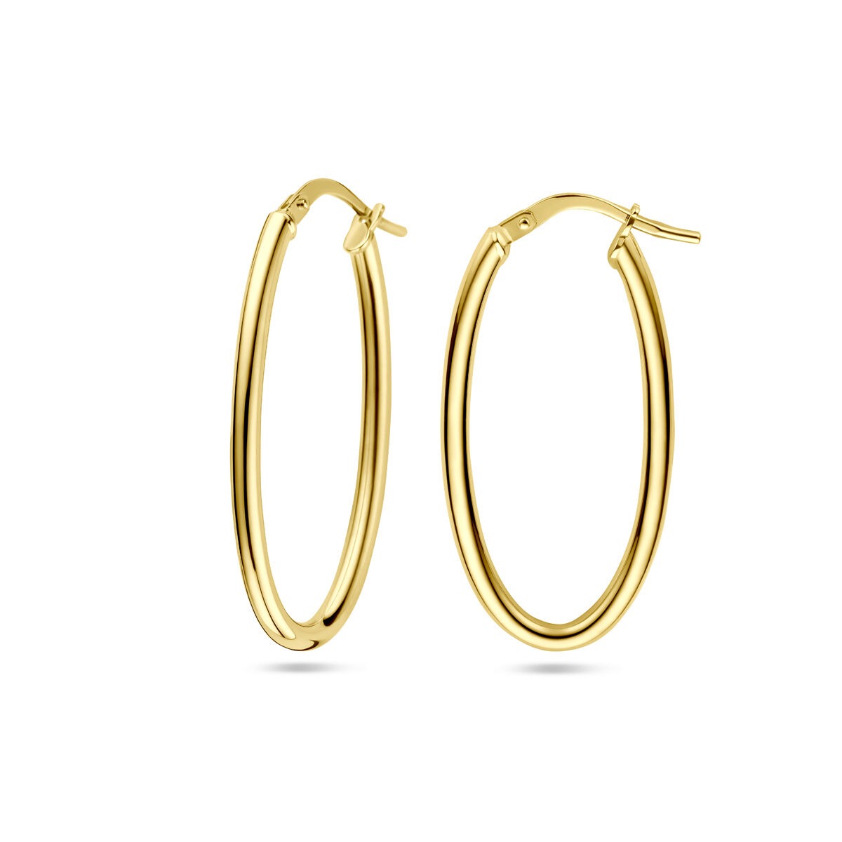 14 Karat Gelbgold-Ohrringe mit Silberkern – 34x2mm