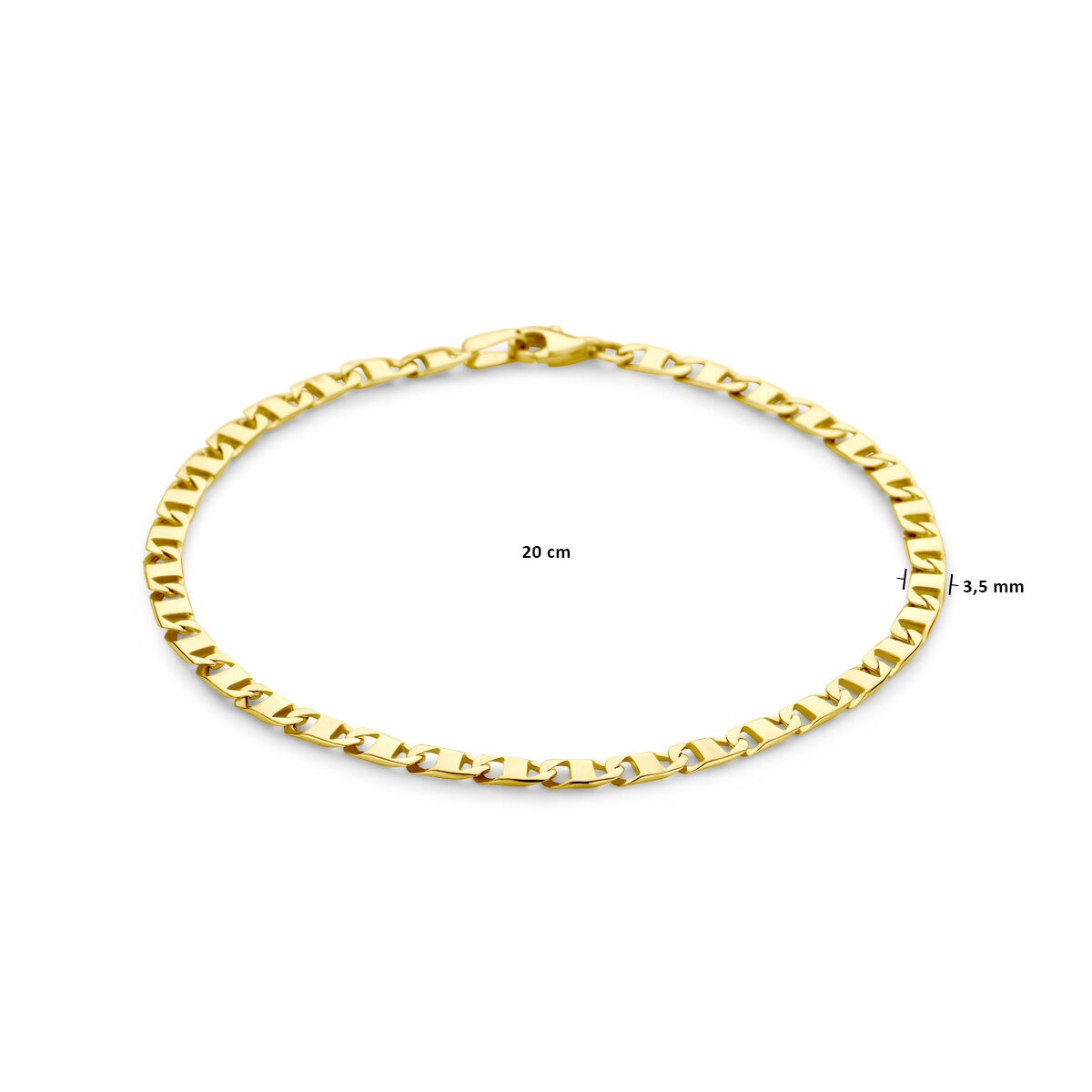 14K Gelbgold Herrenarmband – Ankerkette 3,5 mm