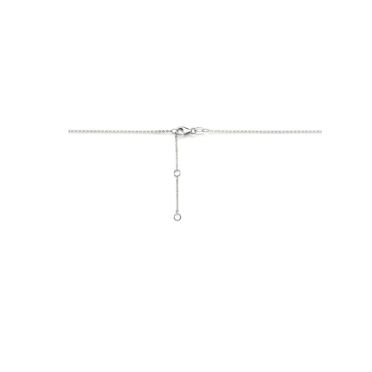 14k Weißgold Collier mit Tropfen-Diamant