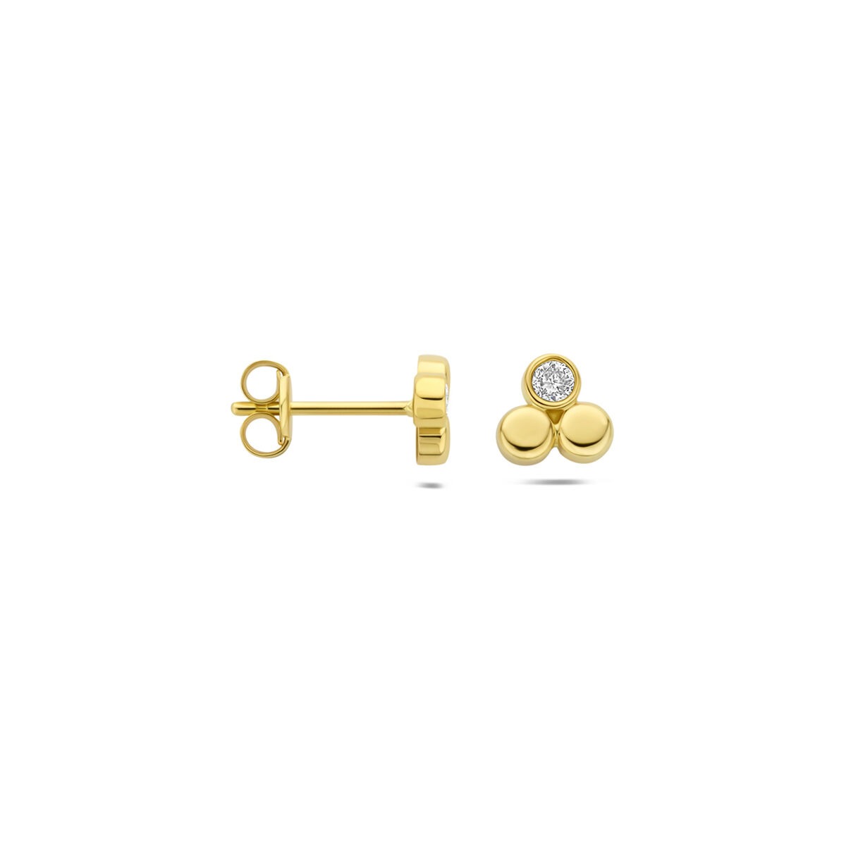 14k Gelbgold Ohrstecker mit im Labor gezüchtetem Diamanten 0,13 ct