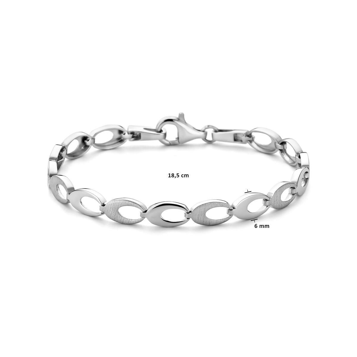 Silberarmband – rhodiniertes 925er Silber mit Fantasie-Gliedern