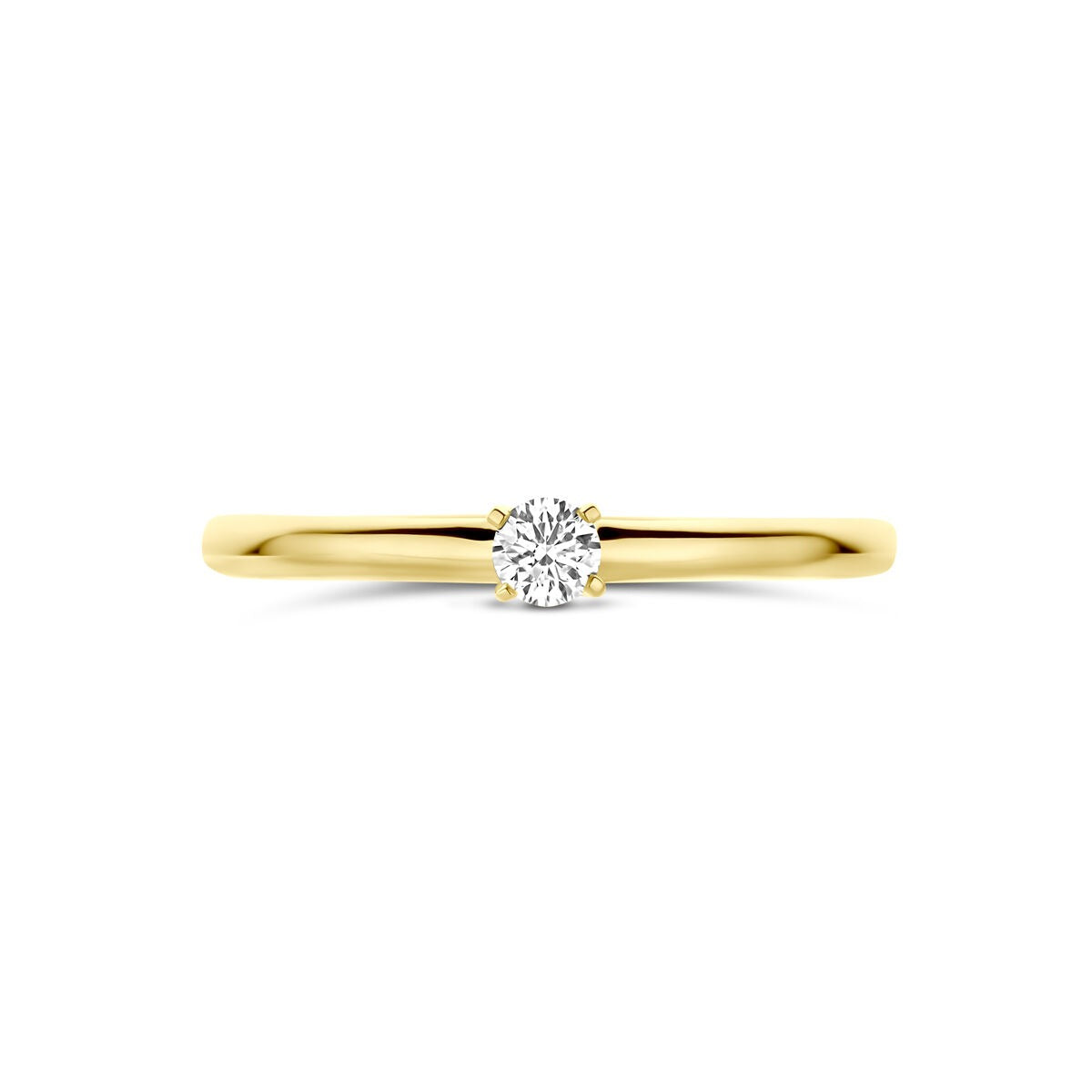 14k Gelbgoldring mit 0,10ct Labor-Diamant