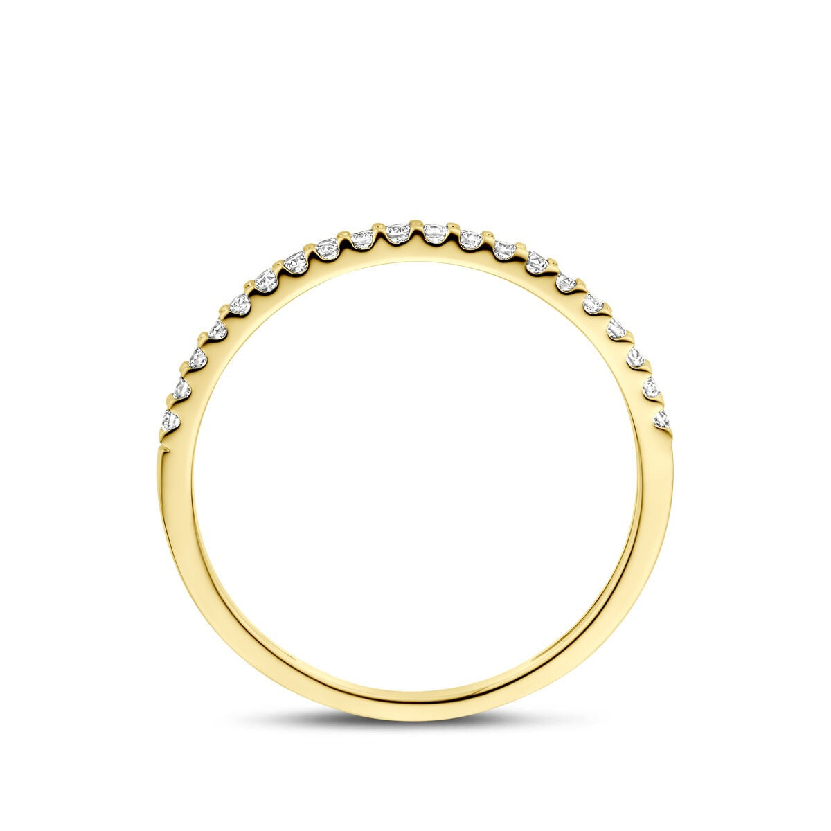 14k Gelbgoldring mit 0.15ct im Labor gezüchtetem Diamanten