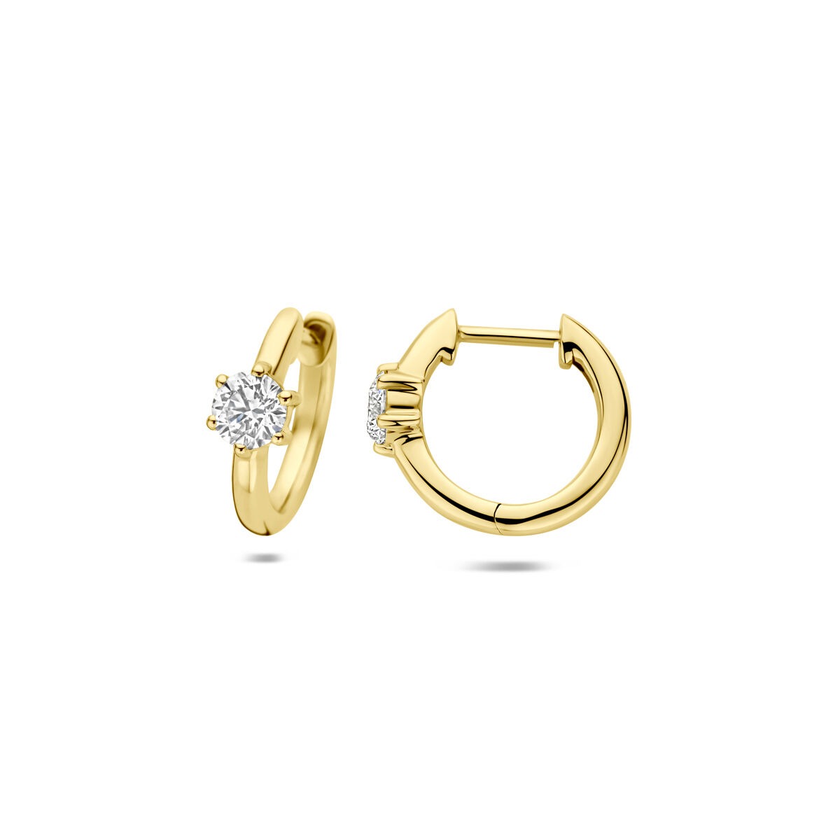 14k Goldohrringe mit im Labor gezüchtetem Diamant