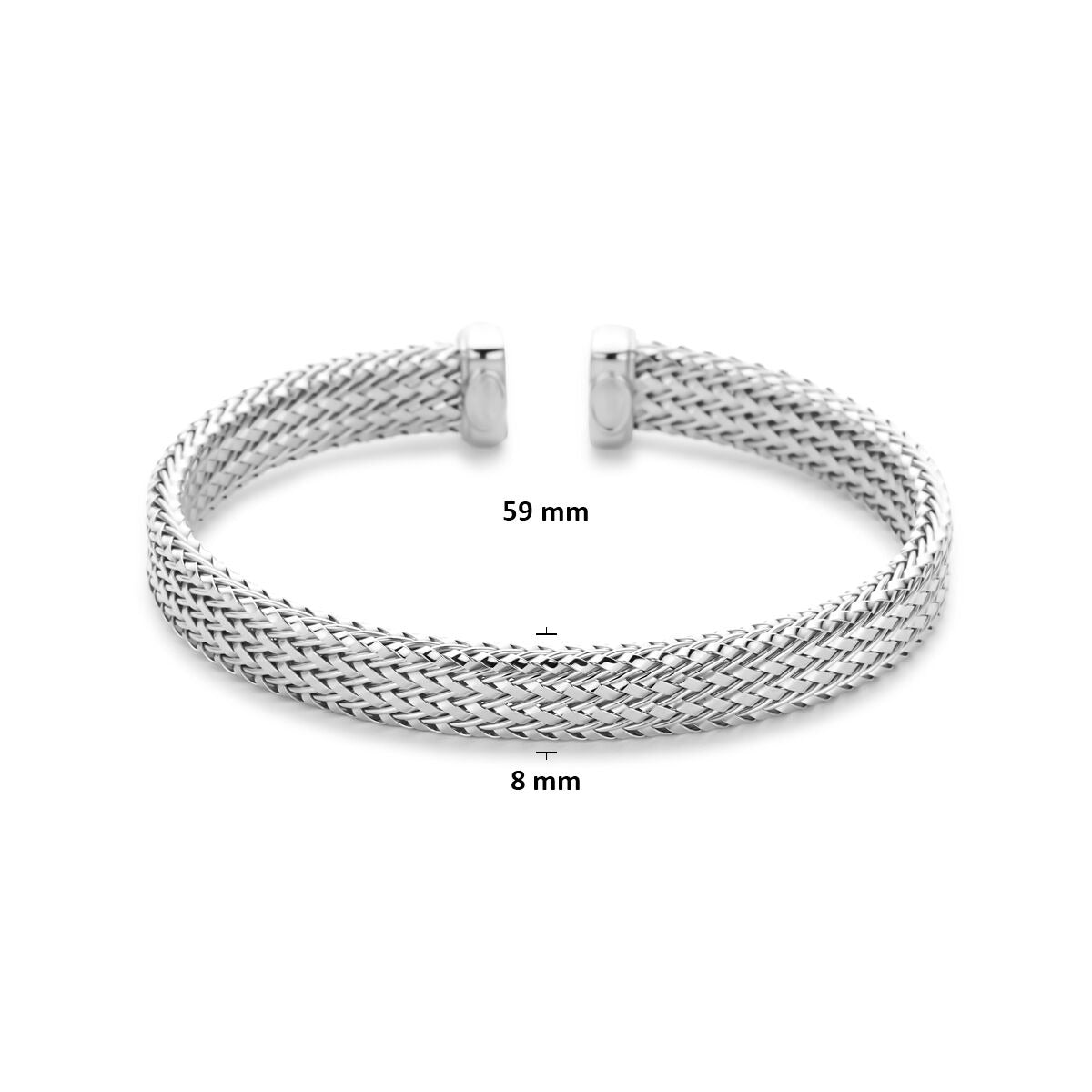 Rhodinierter 925er Silberarmreif 59 x 8 mm