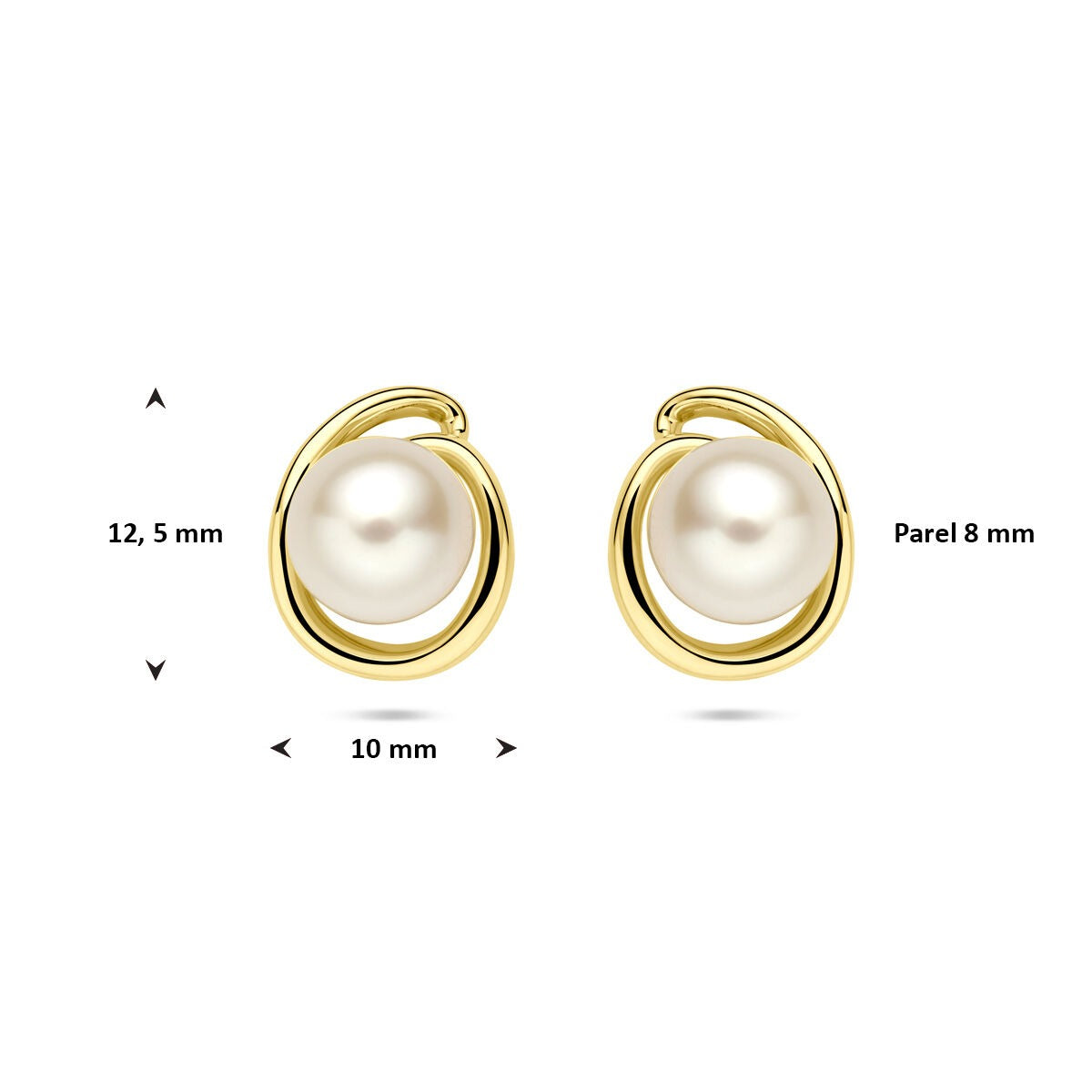 14k Gelbgold Perlenohrstecker – 8 mm
